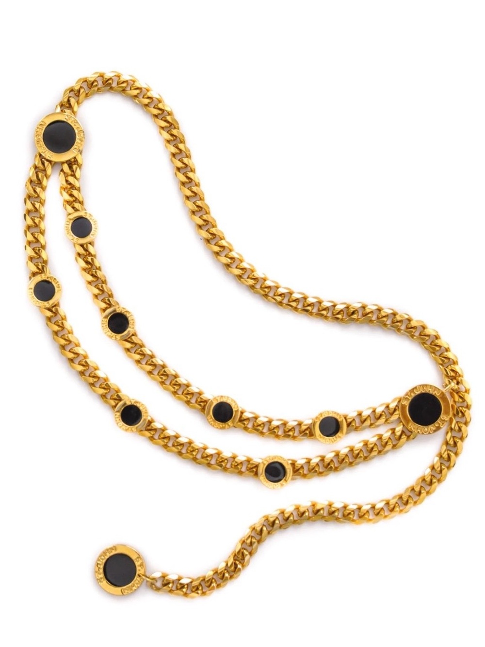 St. John Vintage Couture Belt - Gold with Black Enamel Medallions from 1990's - Picture 11 of 11